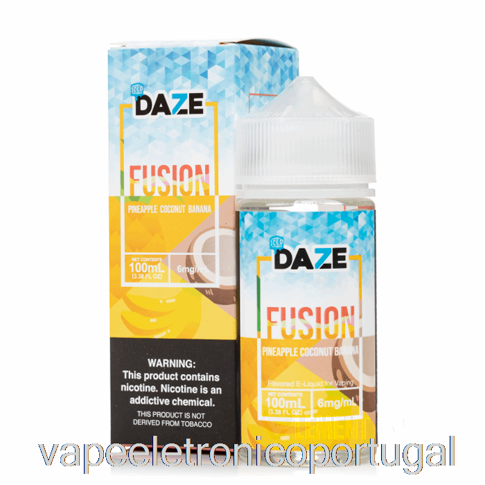 Vape Eletrônico Abacaxi Gelado Banana Coco - 7 Daze Fusion - 100ml 3mg